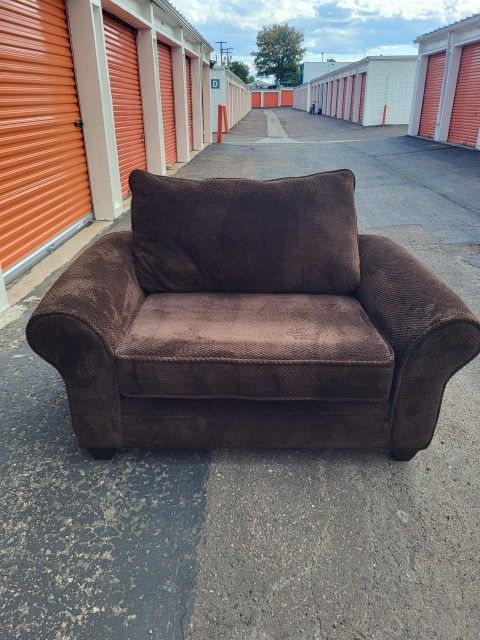 Brown Couch & Oversized Chair