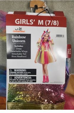 Girl Rainbow Unicorn Costume