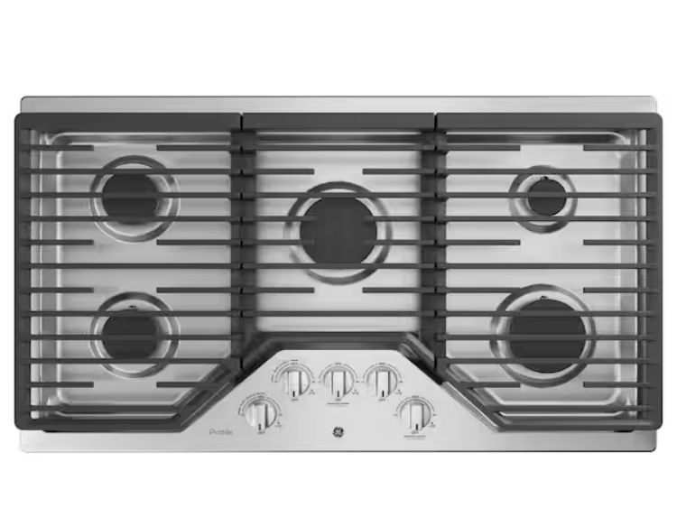 Profile 36 in. Gas Cooktop in Stainless Steel with 5 Burners including Power Boil Burners