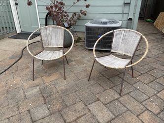 Set of 2 Outdoor Rope Hoop Patio Chairs