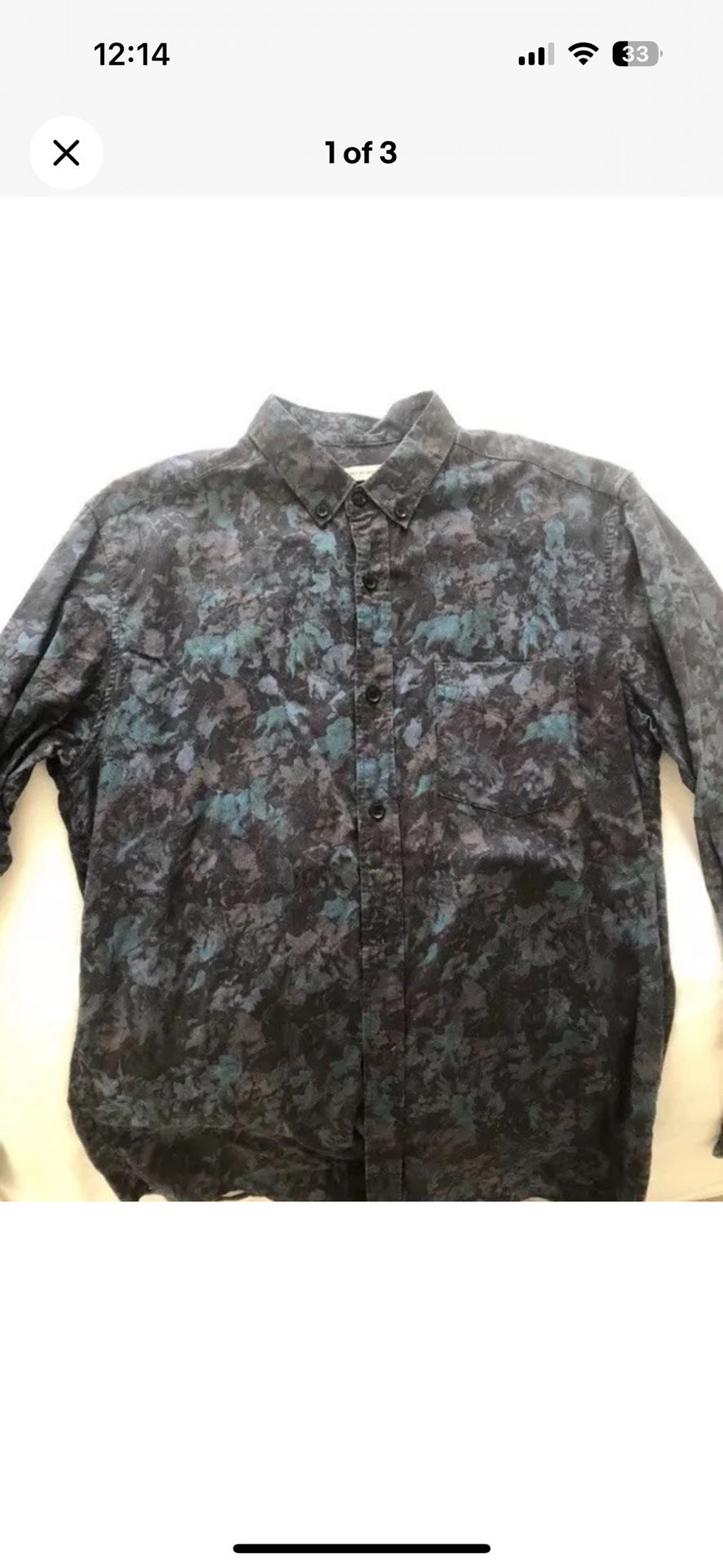 Shades Of Grey Men’s Floral Long Sleeve Shirt - M