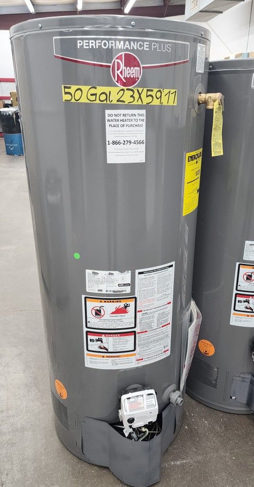 New Water Heater Nat Gas Rheem 50 Gallons with Warranty