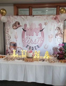 Cowgirl 1st Bday Backdrop
