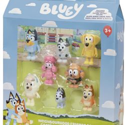 **Damaged Box** Brand New BLUEY Neighborhood Friends 8 Figure Pack Bluey, Etc. 