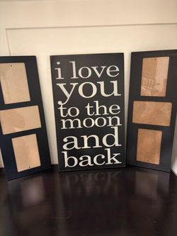 I Love You to the Moon and Back Wall Decor + 2 Collage Photo Frames