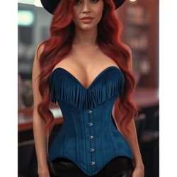 Women's XS/L Suede Steel Bone Corset COLORS