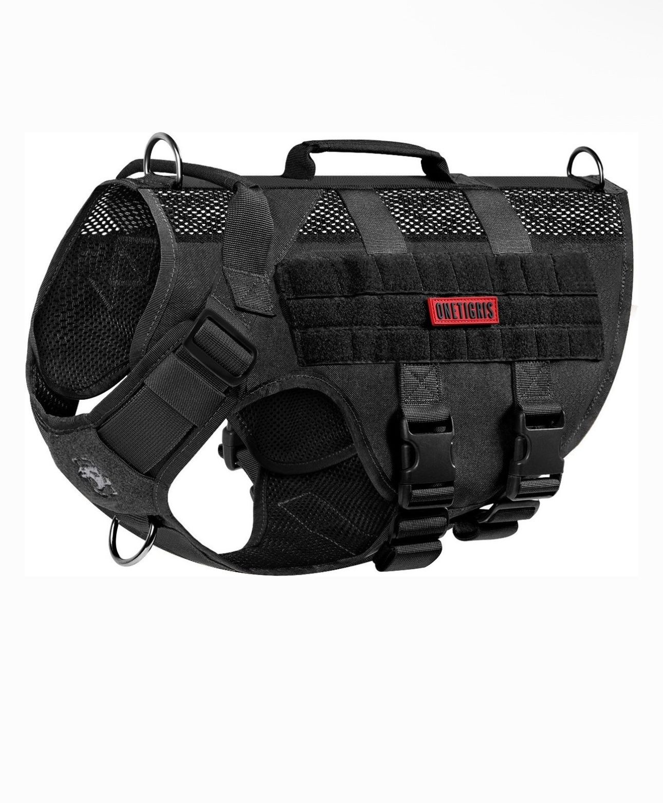 OneTigris AIRE Nylon Mesh No Pull Dog Harness, Black, Large: 27 to 36-in chest