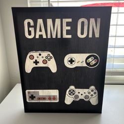 Hobby Lobby Video Game Sign Wood Canvas Wall Decor With Tag