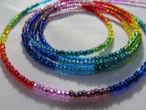 Hand made glass waist beads