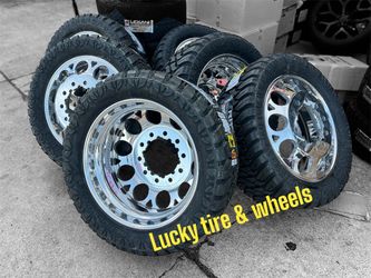 Polished Dually  Wheel with tires