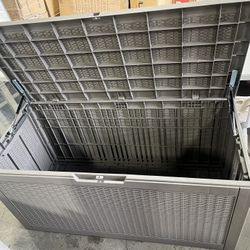 NEW - Gray 100 Gal. Waterproof Lockable Resin Deck Box UV Resistant Outdoor Storage Box for Patio Cushions, Pool Toys