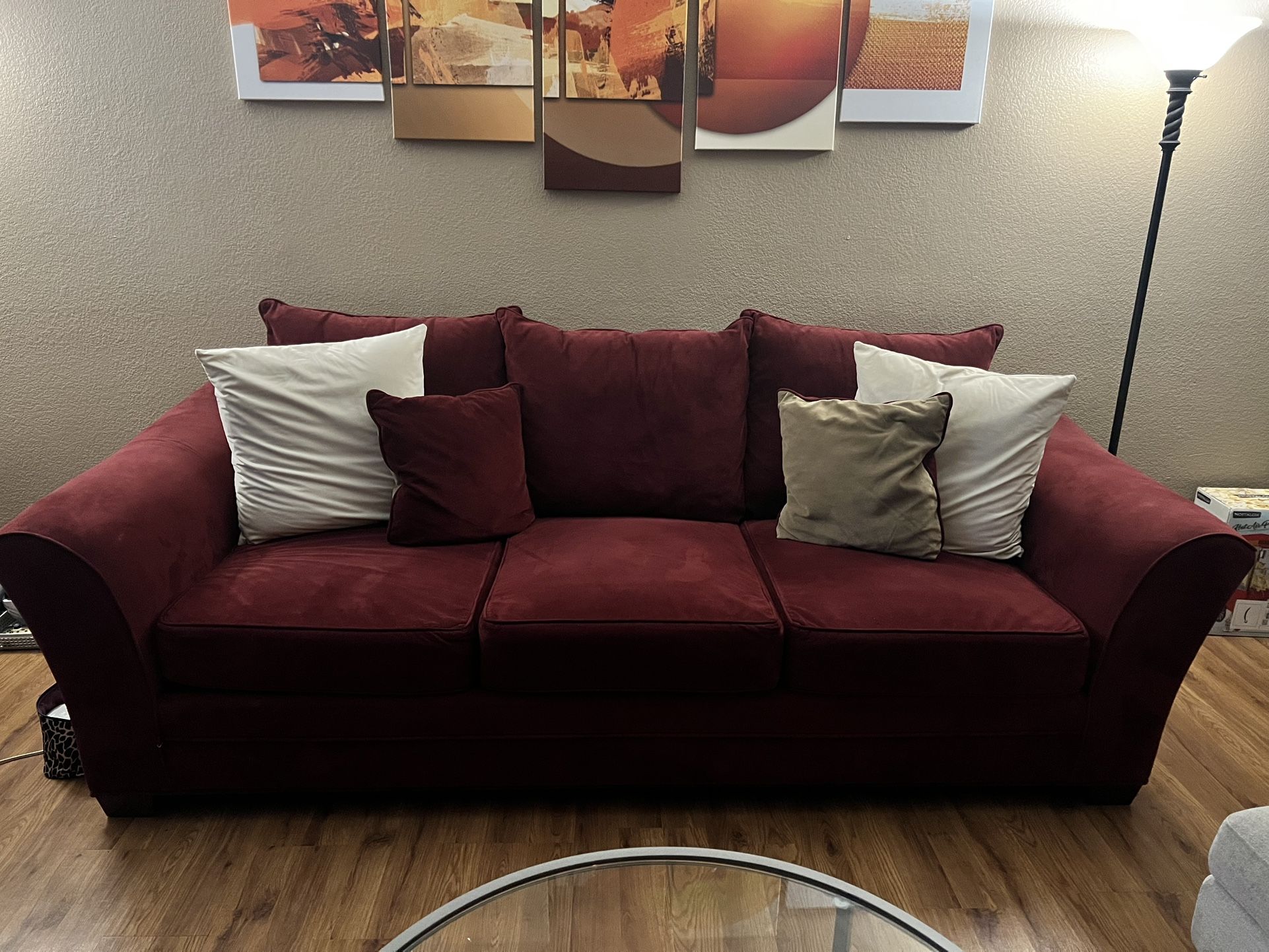 Maroon  Sofa 