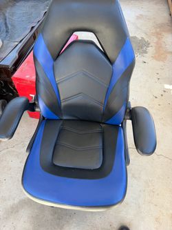 Black and Blue Gaming Chair with Armrests