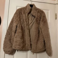 Angel Kiss Los Angeles || Womens Pink Faux Fur Full Zip Jacket Size S 