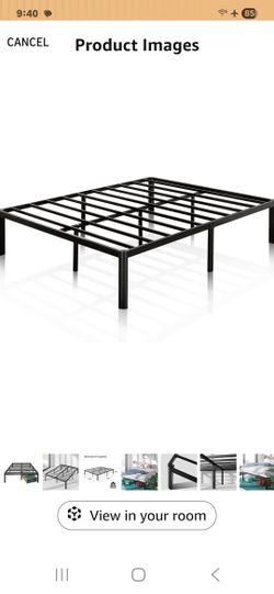 ZINUS Van 16 Inch Full Metal Platform Bed Frame, Steel Slat Support, No Box Spring Needed,, Black