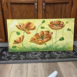 2 Piece Flower Canvas Art