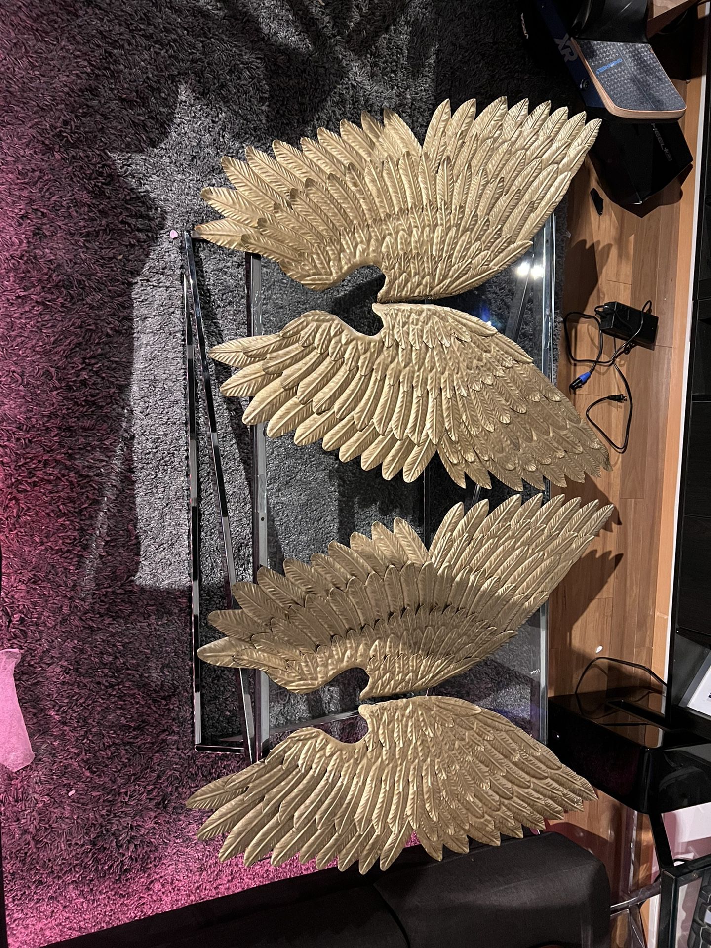 Two Pairs Of Metal Wings (Wall Sculptures)