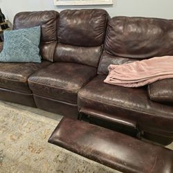 Real Leather Reclining Sofas 