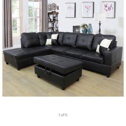 Sectional and ottoman