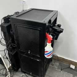 Barber station and chair