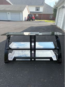 Three Tier Tempered Glass Entertainment Center