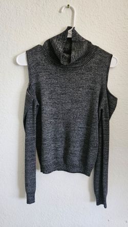 Lucy Paris womens size medium long sleeve shirt w/ cutoff shoulders