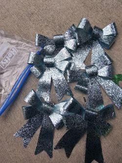 Christmas Bows Light Blue