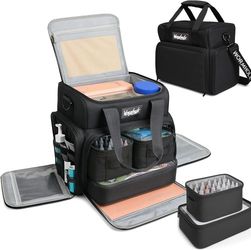 Tattoo Case/ Backpack with 3 Inner Removable Pouches 2 Layers Travel Bag