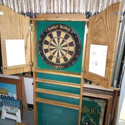 Pool Table Stick Holder And Dart Board