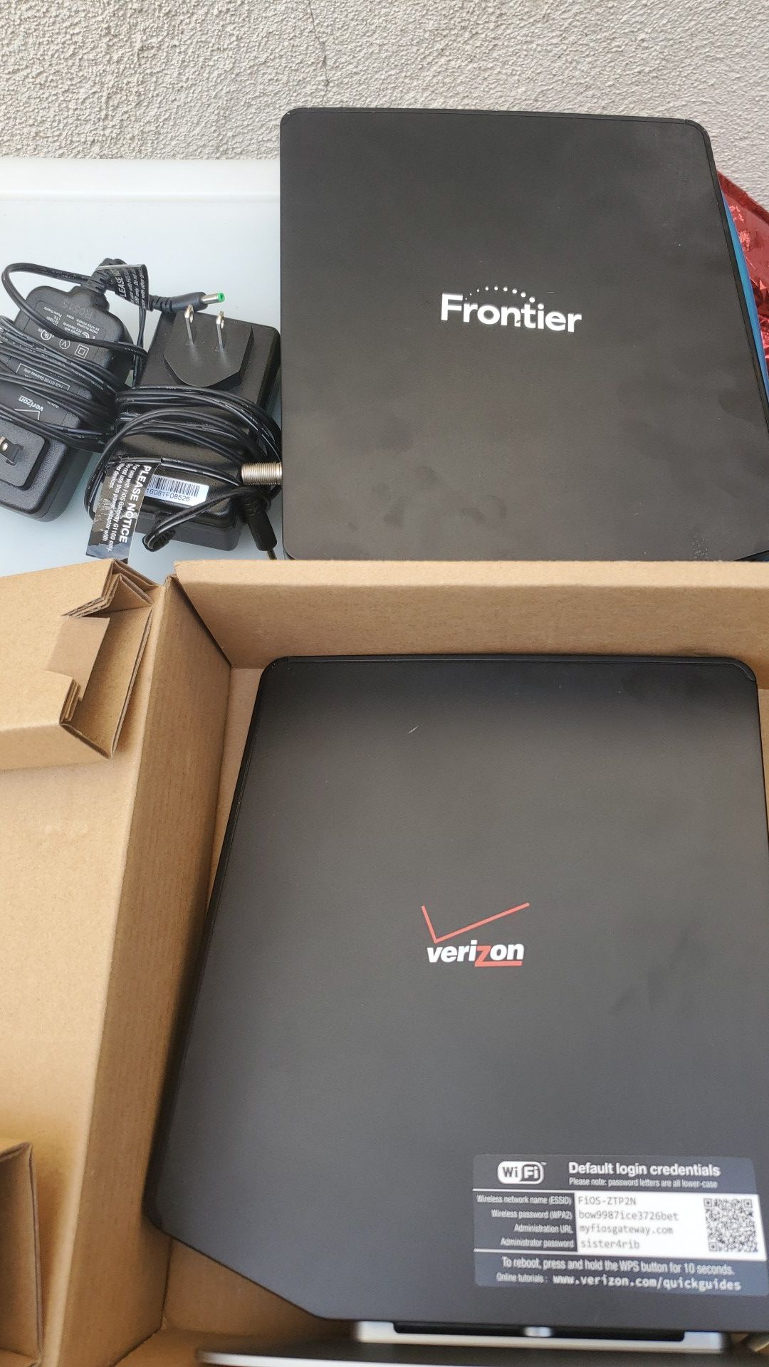 Frontier/ Verizon modem and router