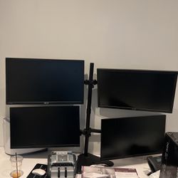 4 Monitors With Stand Setup 