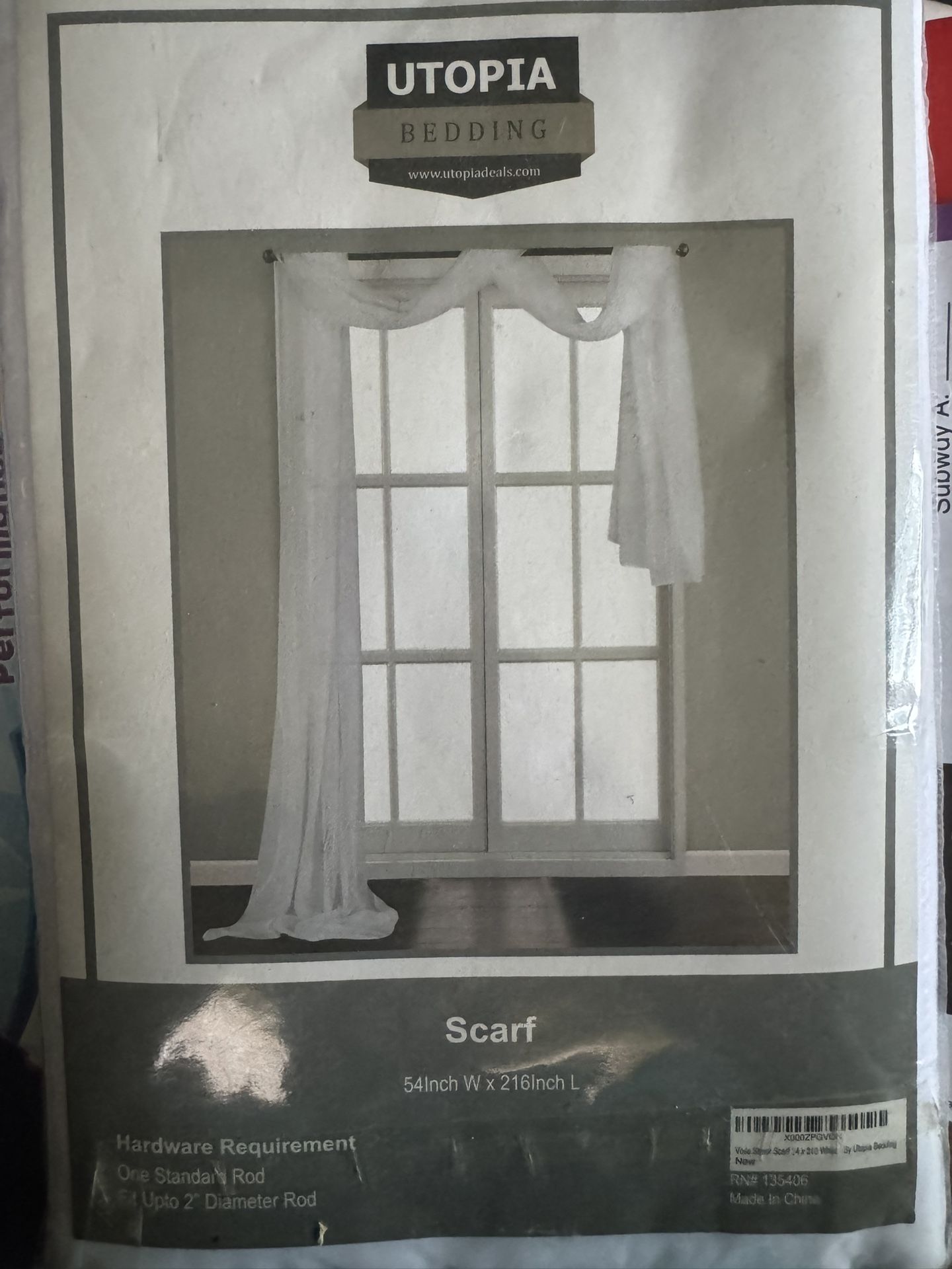 White Window Scarf/ Shear Brand new