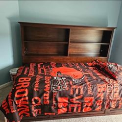 Twin Size Bed With Shelves And Drawers 