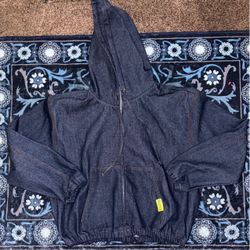 ALOCS PLAIN  DEINM ZIP-UP JACKET