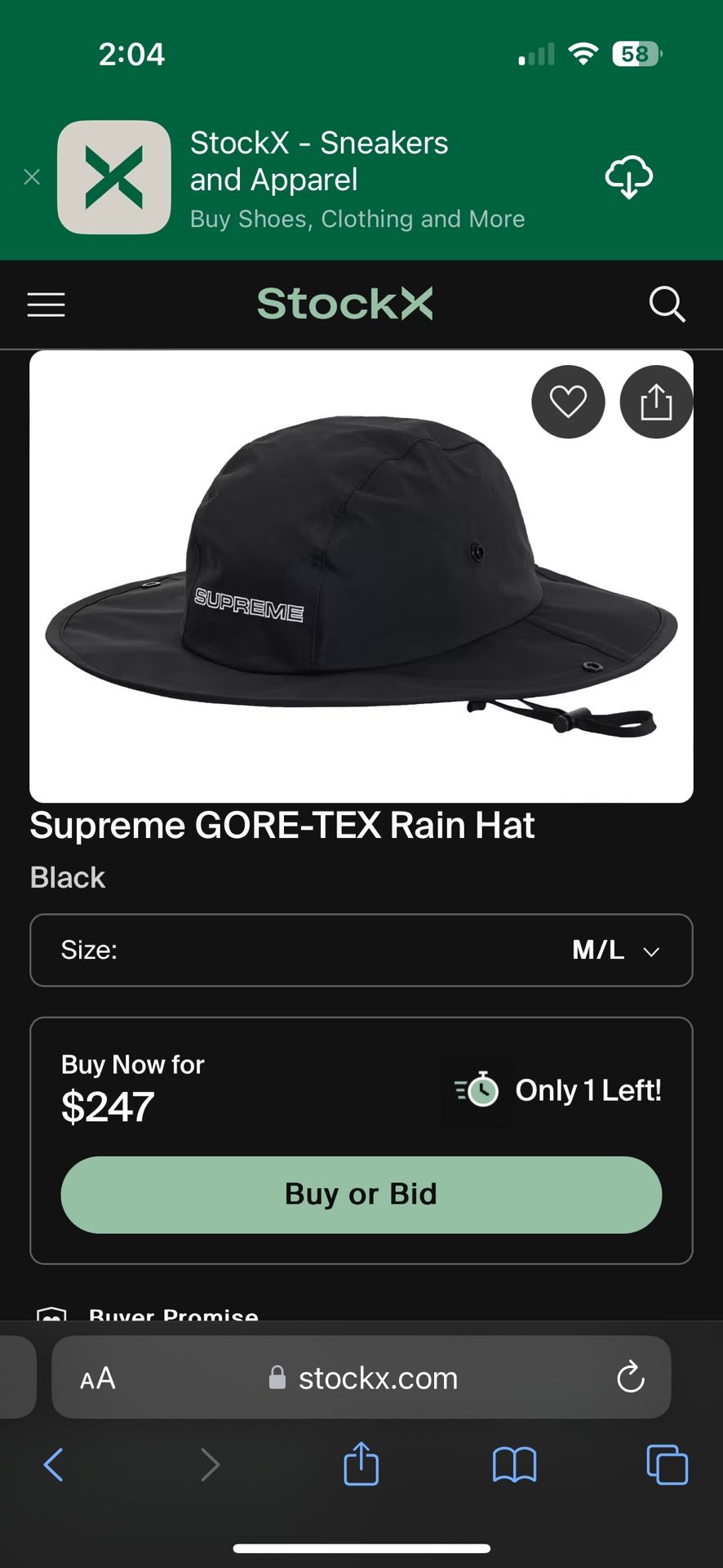 SUPREME X GORE-TEX Rain Hat