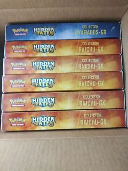 Pokémon Hidden Fates Gyarados-GX and Raichu-GX Collection Boxes