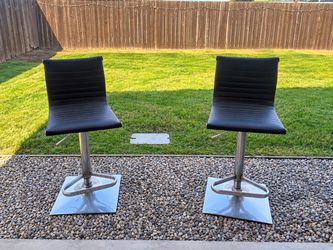 Set of 2 Black Adjustable Swivel Bar Stools – $30
