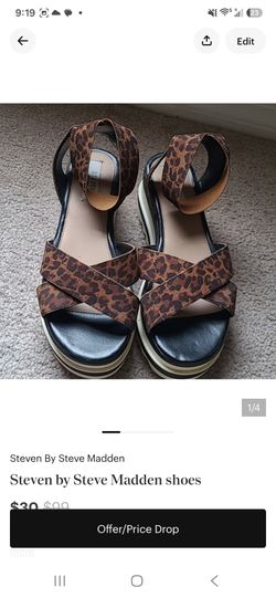 Steven by Steve Madden Leopard Platform Sandals