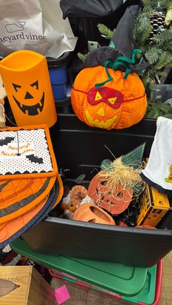 Tote of Halloween Decor - Indoors