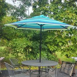 Iron Table and Unbrella 