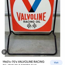 Valvoline oil Sign With Stand Antique Vintage Automobilia 