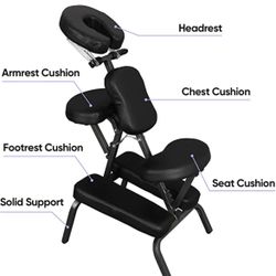 Deluxe Portable Massage Chair Light Weight Tattoo Spa Therapy Chair w/Carrying Bag Case