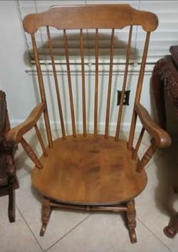 Antique Colonial S.Bent & Bros. Maple Rocker