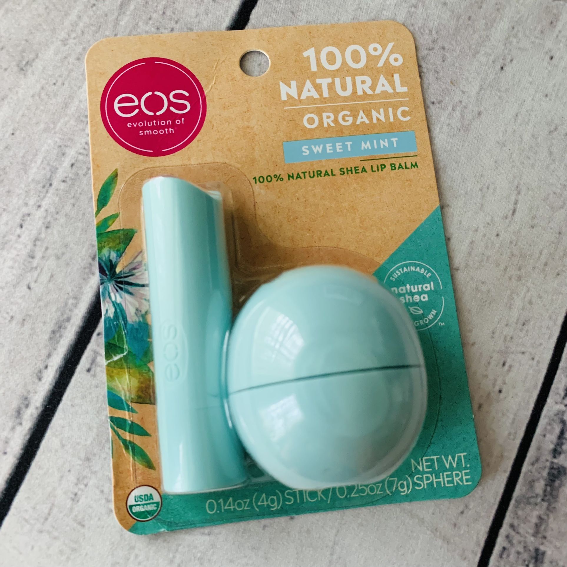 EOS Organic Natural Shea Sweet Mint Lip Balm Duo Pack