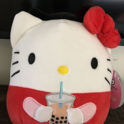 Brand New Hello Kitty boba squishmallow 9” tall