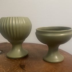 McCoy Floraline Pedestal Vases