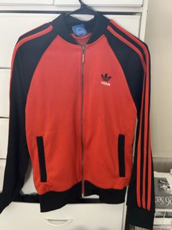 Orange navy blue Adidas zippered  jacket