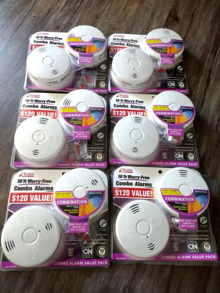 (6 Pack) Kidde P3010CU Smoke and Carbon Monoxide Combination Detector - White
