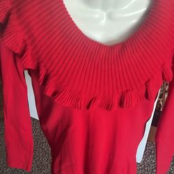 Women’s Long Sleeve Red Sweatshirt Size S 