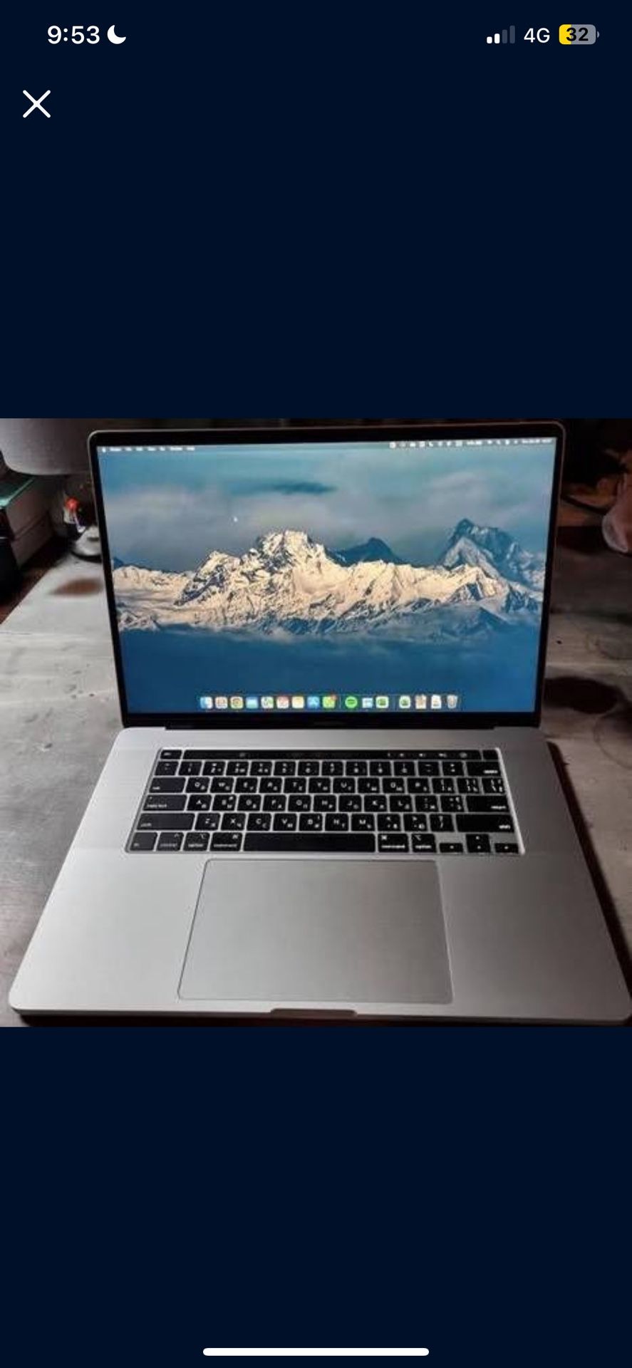 2019 16” Macbook Pro Touchbar 2.6Ghz i7 512GB 32GB RAM